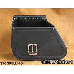 LEATHER SADDLEBAG S76 SKULL H-D DYNA without bracket