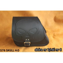 LEATHER SADDLEBAG S76 SKULL H-D SPORTSTER without bracket