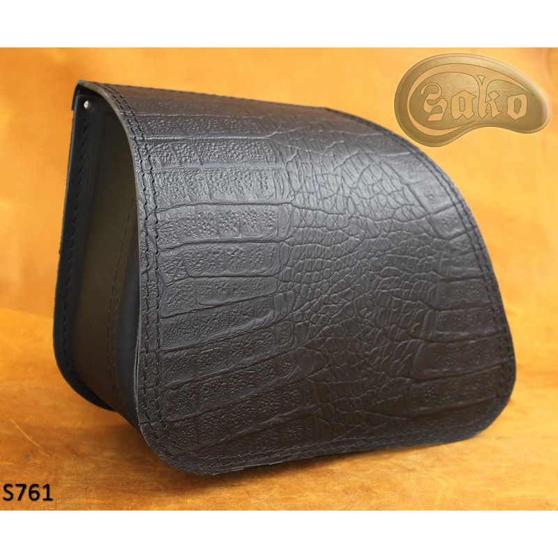 LEATHER SADDLEBAG S761 CROCODILE H-D DYNA without bracket