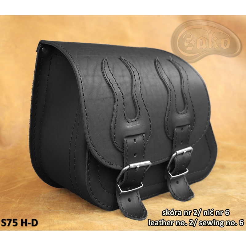 LEATHER SADDLEBAG S75 H-D SPORTSTER without bracket