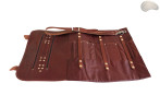 Sac à couteaux / pochette COGNAC AVEC ZIPPE (modèle 3)