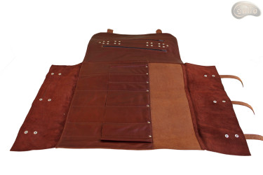 Sac à couteaux / pochette COGNAC AVEC ZIPPE (modèle 3)