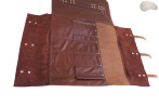 Sac à couteaux / pochette COGNAC AVEC ZIPPE (modèle 3)