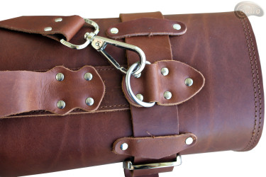 Sac à couteaux / pochette COGNAC AVEC ZIPPE (modèle 3)