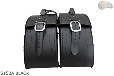LEATHER SADDLEBAGS S152 BLACK