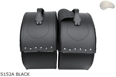 LEATHER SADDLEBAGS S152 BLACK