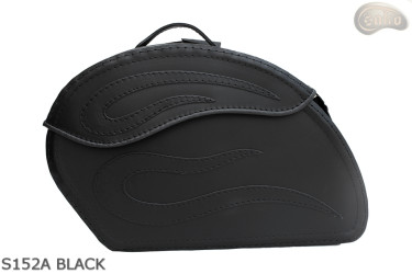 LEATHER SADDLEBAGS S152 BLACK