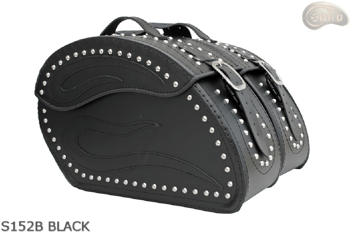 LEATHER SADDLEBAGS S152 BLACK