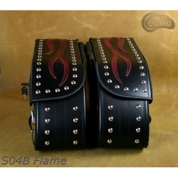 LEATHER SADDLEBAGS S04 B FLAME  **TO REQUEST**