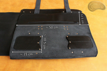 Knife bag / pouch   BLACK GRAIN LEATHER ( model 4)