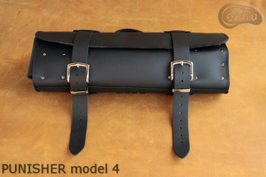 Knife bag / pouch BLACK GRAIN LEATHER PUNISHER( model 4)