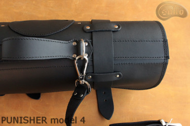 Knife bag / pouch BLACK GRAIN LEATHER PUNISHER( model 4)