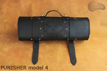 Knife bag / pouch BLACK GRAIN LEATHER PUNISHER( model 4)