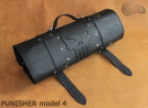 Knife bag / pouch BLACK GRAIN LEATHER PUNISHER( model 4)