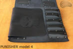 Knife bag / pouch BLACK GRAIN LEATHER PUNISHER( model 4)