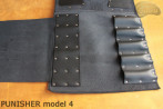Knife bag / pouch BLACK GRAIN LEATHER PUNISHER( model 4)
