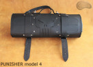 Knife bag / pouch BLACK GRAIN LEATHER PUNISHER( model 4)