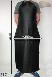 Bőr kötény F17 kétrészes védő / hentes / hegesztő / szakács / grill / lakatos