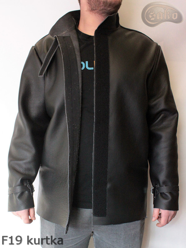 F19-Schweißerjacke aus Leder mit Klettverschluss
