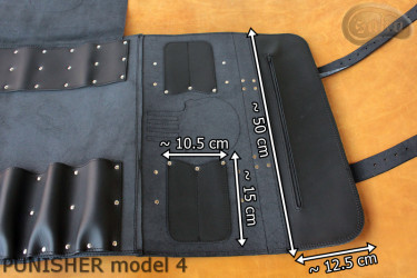 Knife bag / pouch BROWN COWHIDE LEATHER PUNISHER( model 4)