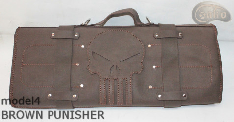 Knife bag / pouch BROWN COWHIDE LEATHER PUNISHER( model 4)