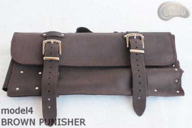 Knife bag / pouch BROWN COWHIDE LEATHER PUNISHER( model 4)