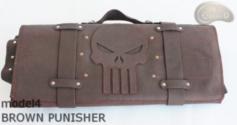 Knife bag / pouch BROWN COWHIDE LEATHER PUNISHER( model 4)