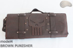 Knife bag / pouch BROWN COWHIDE LEATHER PUNISHER( model 4)