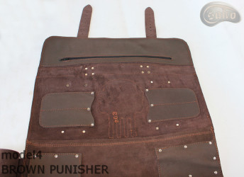Knife bag / pouch BROWN COWHIDE LEATHER PUNISHER( model 4)