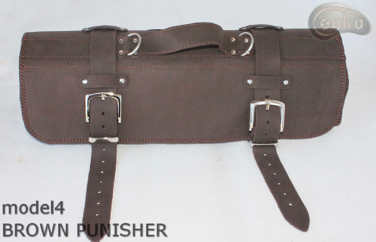 Knife bag / pouch BROWN COWHIDE LEATHER PUNISHER( model 4)