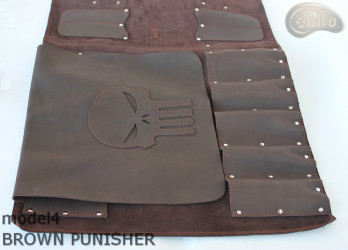 Knife bag / pouch BROWN COWHIDE LEATHER PUNISHER( model 4)