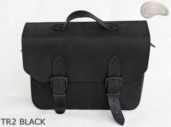 Leather shoulder bag TR2 BLACK