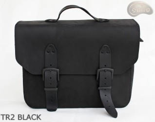 Leather shoulder bag TR2 BLACK