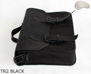 Leather shoulder bag TR2 BLACK