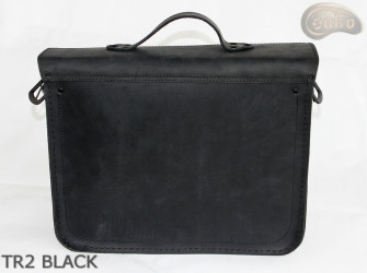 Leather shoulder bag TR2 BLACK
