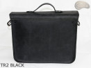 Leather shoulder bag TR2 BLACK
