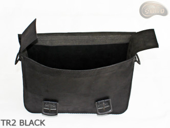 Leather shoulder bag TR2 BLACK