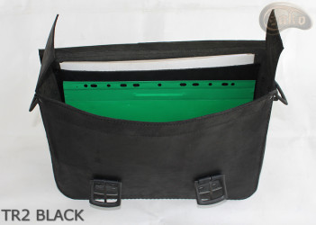 Leather shoulder bag TR2 BLACK