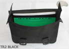 Leather shoulder bag TR2 BLACK