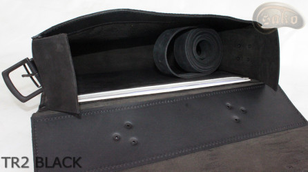 Leather shoulder bag TR2 BLACK