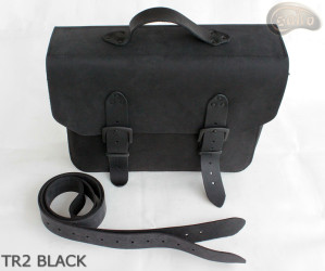 Leather shoulder bag TR2 BLACK