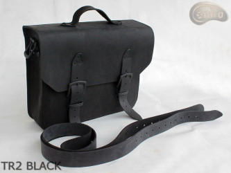 Leather shoulder bag TR2 BLACK