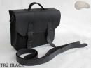 Leather shoulder bag TR2 BLACK