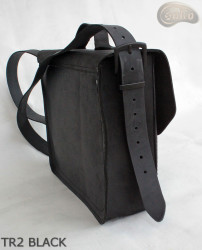 Leather shoulder bag TR2 BLACK