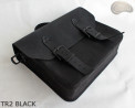 Leather shoulder bag TR2 BLACK