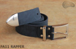 PA11 RAPPER Leather trouser belt with metal tip
