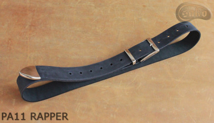 PA11 RAPPER Leather trouser belt with metal tip
