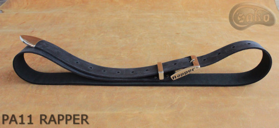 PA11 RAPPER Leather trouser belt with metal tip