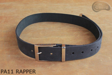 PA11 RAPPER Leather trouser belt with metal tip