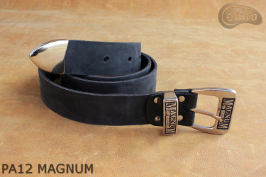 PA12 MAGNUM Bőr nadrágszíj fém csúccsal